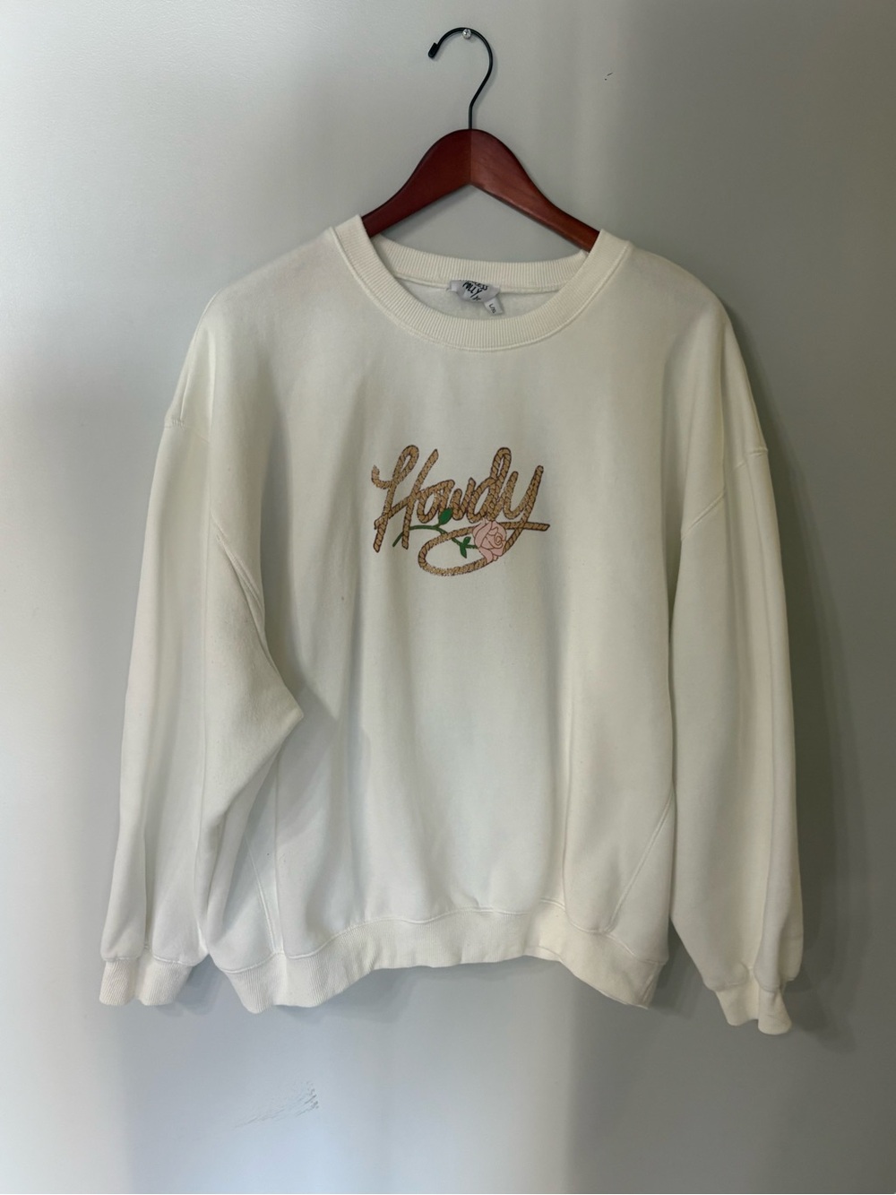 Cream Embroidered Logo Sweatshirt